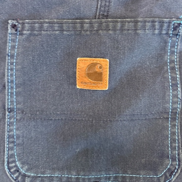 CARHARTT UPCYCLED BLUE TSUNO BAG LEATHER LOGO Size 11x 13" - Picture 14 of 17